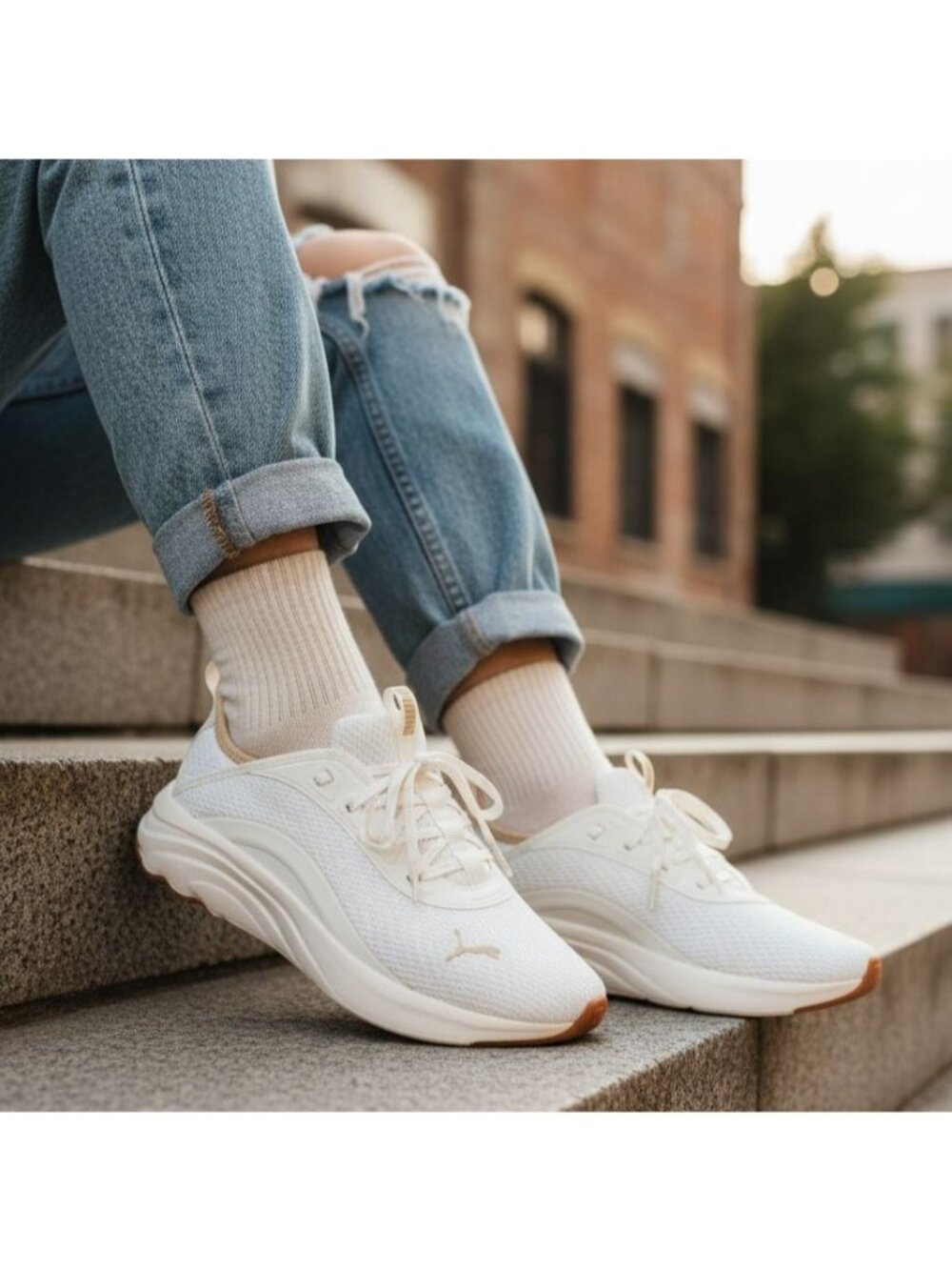 Puma 8.5 Women Sophia Evo Vital Sneakers Athletic Lace-up Shoes Activewear Cream